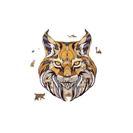 Lynx økologisk træpuslespil - EWA ECO-WOOD-ART - 139 stykker - Brun - Abstrakt - fra 14 år og opefter Flerfärgad