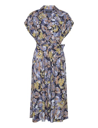 Lauren Ralph Lauren | Floral Belted Crepe Dress | 36