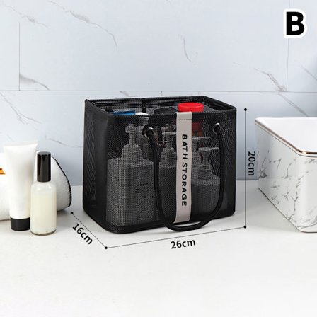 Stor/liten dusjveske Bærbar toalettmappe Mesh toalettmappe