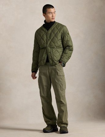 Polo Ralph Lauren Onion-Quilted Jacquard Jacket - Khaki green - L