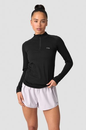 Everyday Seamless 1/4 Zip Wmn Black