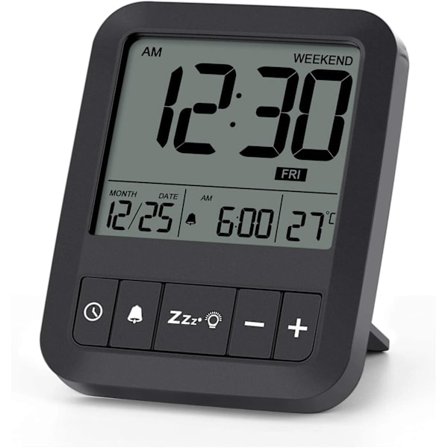 2 st Mini Digital Väckarklocka Reseväckarklocka med Snooze Funktion