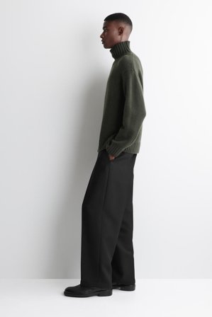 COS Men's Maglione Chunky In Cashmere Con Collo A Imbuto in Verde