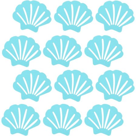 12 stk. skridsikre klistermærker i muslingeform til badeværelse, badekar, pool, båd, gulv, trapper med skraber