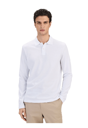 John Henric Cotton L/s Polo Piké (otis) T-shirts Herr Vit XXL