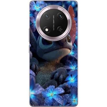 Kompatibelt Mobilskal till Honor Honor Magic7 Lite Stitch Bland Blommor i Nattljus