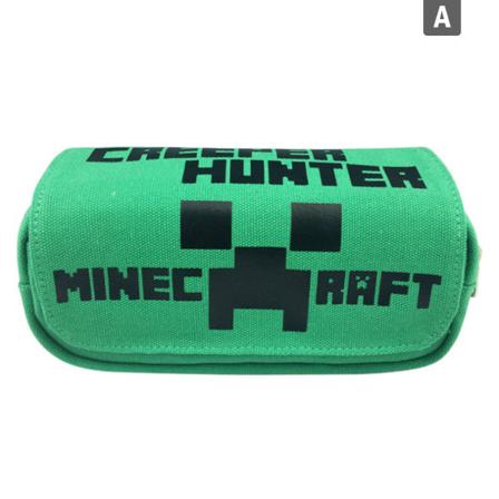 Minecraft Case Barn Pojkar Flickor Canvas Dubbel Zip