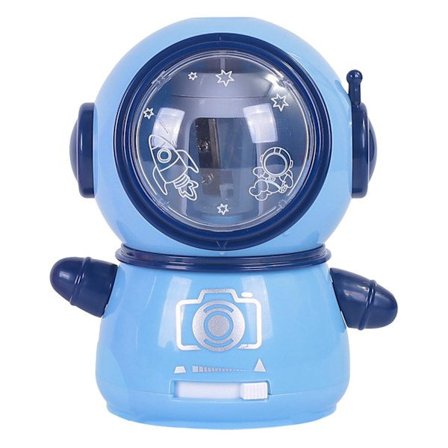 Rymdmand blyantspidser tegneserie sød sikker fleksibel elektrisk blyantspidser til klasseværelse hjem lilla blå