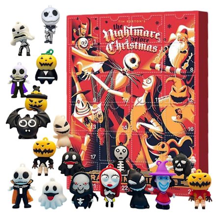Julekalender 2024 - 24 Dagers Horror Ornament Dukke Halloween Mareritt Festartikler For Barn Gaver (FMY)