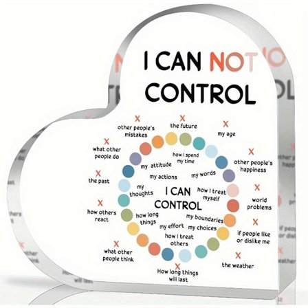 Hjärtformad Affirmation för Mental Hälsa, Akrylpresenter, Dekoration för Terapi mot Ångest