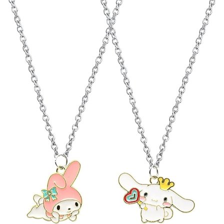 Halskjede, barnesmykke sett, 2 stk halskjeder for barn, jentehalskjede,