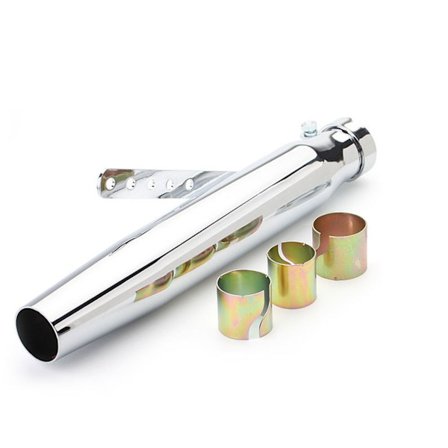 Motorcykel Udstødningsrør Rustfrit Stål Støjreduktion Lyddæmper Universal til Motorcykel Type B Hvid