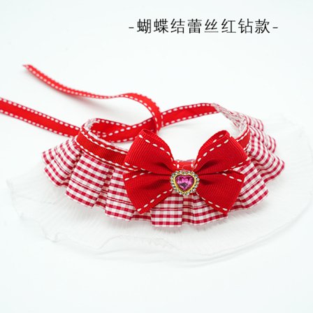 Alla hjärtans dag Kärlek Djurhalsband Rosett Paddel Husdjur Katt Hund Halsduk Söt Bomullsspets Mun