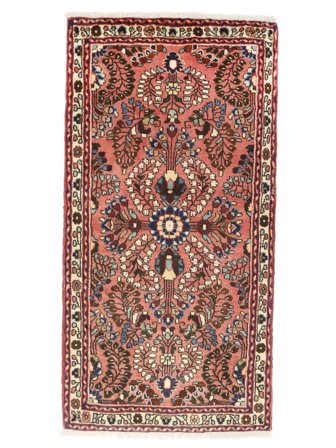 Oriental Sarouk Rug 66X127 Dark Red/Brown Wool, Persia