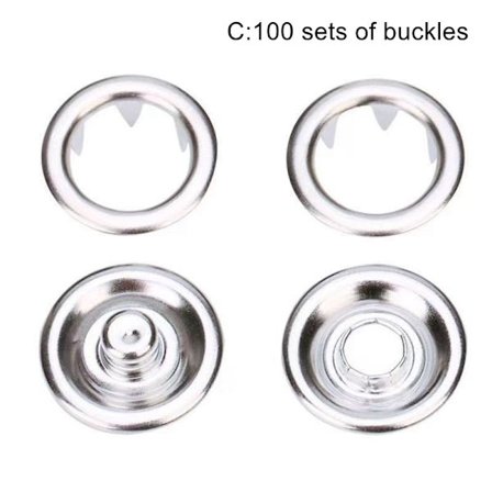Set Snap Fasteners Kit Tool Metal Snap Buttons Rings med Snabb