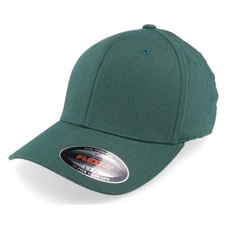 Flexfit - Wooly Combed Spruce Green Flexfit Flexfit Green Cap - @ Hatstore