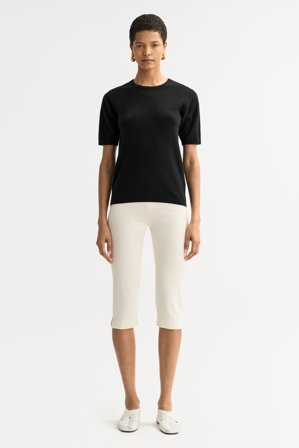 Soft Goat - Short sleeve crewneck - Women cashmere sweater - L - Black