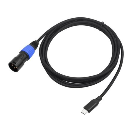 Äänikaapeli USB-C uros XLR uros 2m 24Bit/96KHz DAC:lla varustettuna