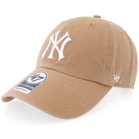 47 Brand - MLB Beige unconstructed Keps - New York Yankees MLB Clean Up Camel Dad Cap @ Hatstore