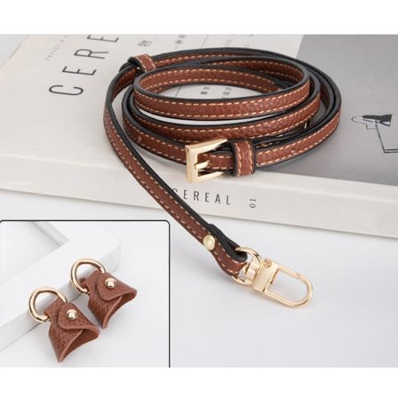 Mini-laukun muokkauslisävarusteet, laukkuhihna, rei'ittämätön aito nahkainen olkahihna, ruskea kultainen olkahihna