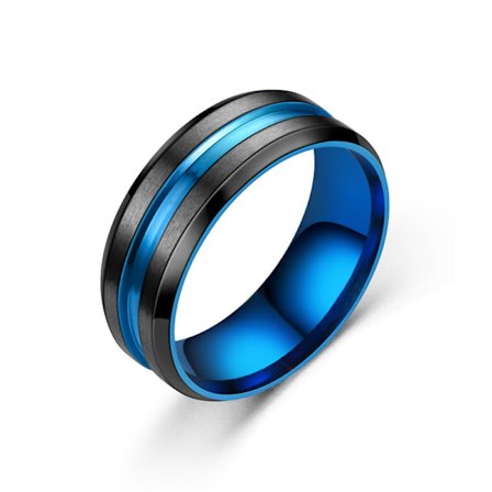 1 st rostfritt stål ring män kvinnor designer blå färg dejting ringar present till tonåringar fidget spinner ringar