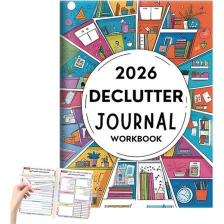 2026 Declutter Journal Arbetsbok, 60-sidig Guidad Organisationsplanerare, Dagliga, Veckovisa & Månatliga Rensa Uppmaningar, Familjeorganisering (1 st,