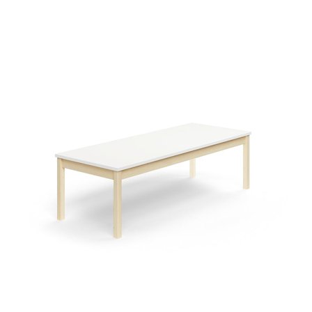 Table DECIBEL, 1800x700x530 mm, noise reducing high pressure laminate, birch/white