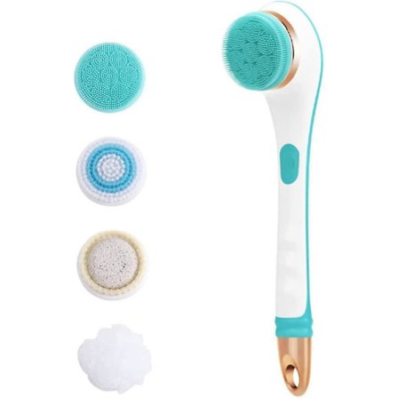 Elektrisk Kroppsborste Duschmassage Peeling Mjuk Silikon Roterande Skrubb Blå Kroppsborste (blå) (1 st)