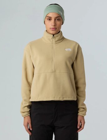 The North Face W Glacier Fleece 1/2 Zip Short Jacket - Beige - XL