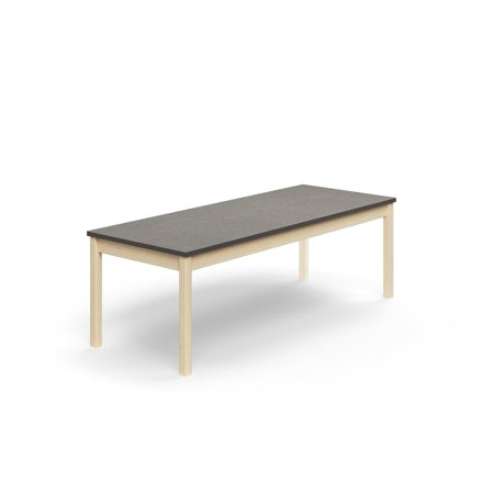 Pöytä DECIBEL, 1800x700x590 mm, ääntä vaimentava linoleumi, koivu/tummanharmaa