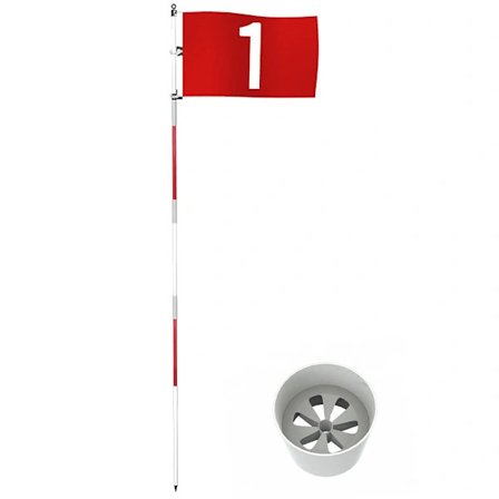 {PL} Golf Flag 180 cm til have indendørs gård putting green golfhul kop og flag til puttingøvelse