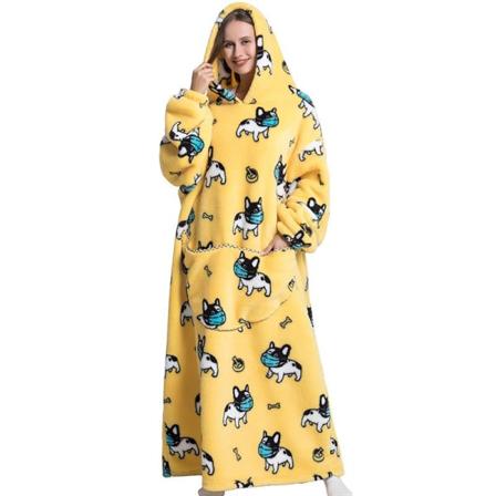 140cm-oversized Sweatshirt Filt Med Luvtröja Mjuk Varm Fleece Ba Hund4