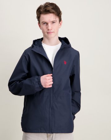 U.S. Polo Assn. USPA Hooded Shell Windbreaker Blå Jakker Dreng - Kids Brand Store