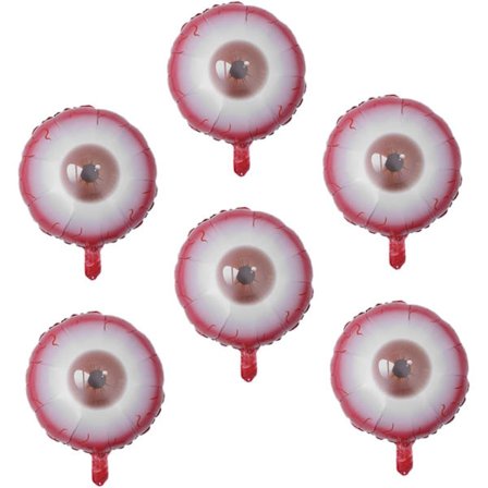 6 stk. øjenballoner dekoration skræmmende øjenballoner skræmmende ballon halloween dekorationer modellering rundt kort