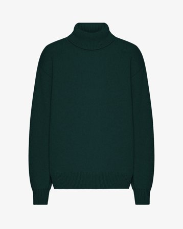 Merino Wool Turtleneck - Emerald Green XL