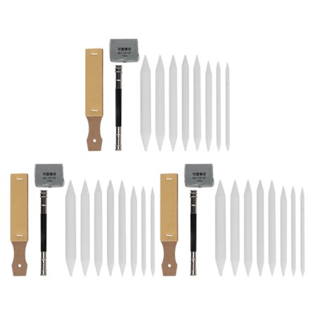 3 Sæt Blandingsstumper Tortilloner Papirkunst Skyggeblendere Tegneværktøj til Studerende Kunstner Kul Tegning