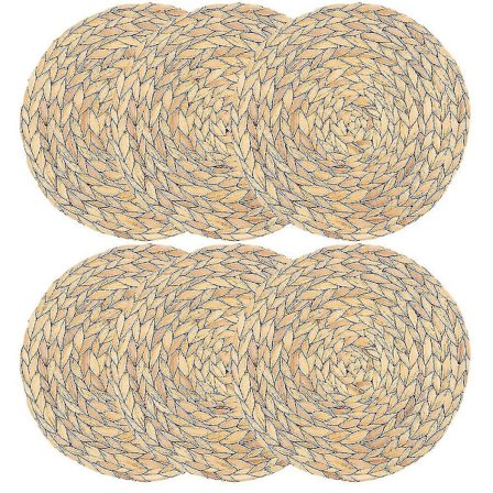 Runde Flettede Bordmåtter, Vandhyacint Flettet Rattan Bordmåtter