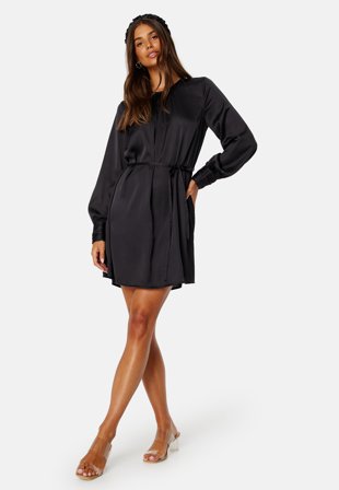 BUBBLEROOM Catalina Satin Dress Black Klær