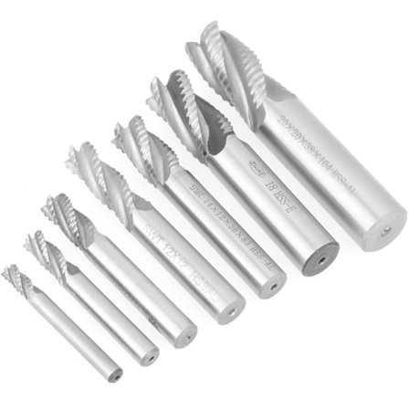 7 kpl/sarja 4-urainen 6-20 mm HSS-jyrsinterä, karkea lastunmurtaja