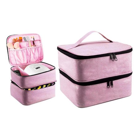 To-lags multifunktionel negleværktøjs opbevaringstaske negle