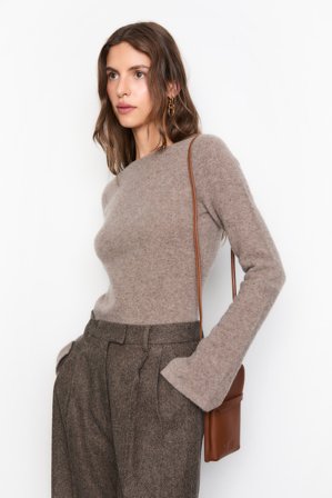 CAMILLA PIHL - Joyce Knit - Dark Taupe Melange SizeXXL