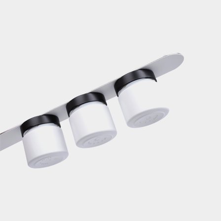 Magnetiske krydderikrukker i glas Silwy Glasses for Delicacies All White, hvid, 125 ml, 3-pack + hvid magnetstrimmel