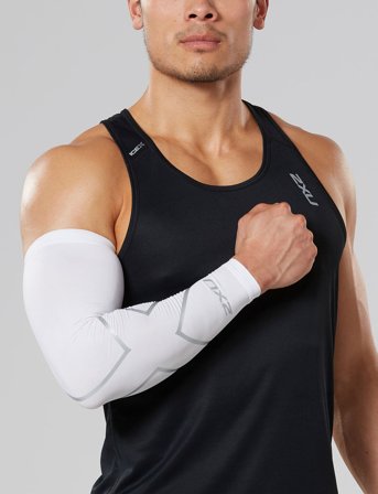 2XU Compression Arm Guard (Single) - White - XL