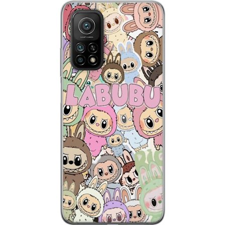 Yhteensopiva Puhelinkuori Xiaomi Mi 10T 5G Ruusunpunainen kawaii-kompositio, jossa on söpöjä piirrettyjä hahmoja ja pehmeitä muotoja