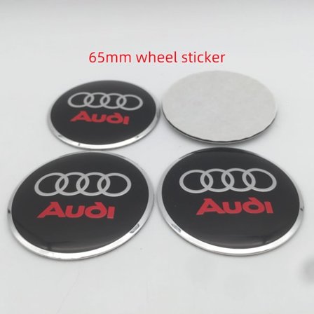 3D-klistremerker for Audi hjulnav senterkopp merke deksler styling dekaler biltilbehør emblem 65mm 4 stk