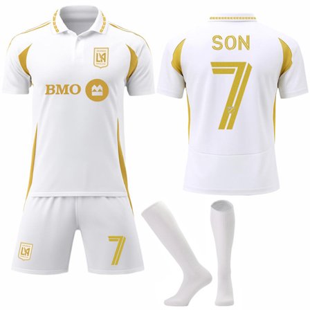 25-26 Los Angeles Football Club Bortedrakt NO.7 SON Drakter Sett Barn Voksen Fotballutstyr med Sokker