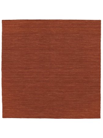 Handloom Flat 250X250 Groß Rost Einfarbig Quadratisch Wollteppich