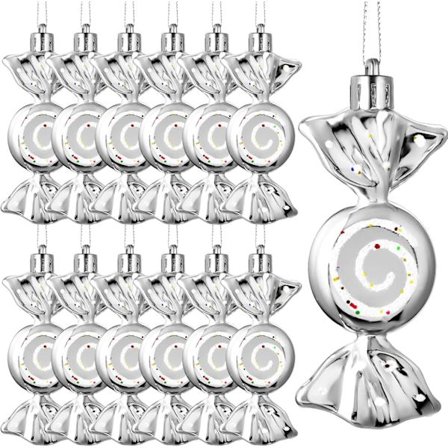 Jul Mini Godis Ornament - Set med 6, Festliga Hängande Dekorationer för Granen