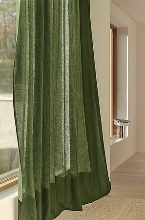 Jotex - Gordijn Linnenmix 1 Lengte Extra Breed Donkergroen donkergroen - LILL - Koop Multifunctionele gordijnen bij Jotex