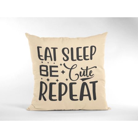 kuddfodral kudde 50x50cm Eat sleep be cute repeat